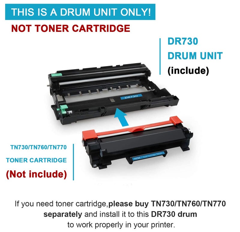 Color4work Compatible Drum Unit Brother DR730 DR-730 Imaging Drum 1-Pack, use for Brother HL-L2350DW DCP-L2550DW MFC-L2710DW MFC-L2750DW HL-L2395DW HL-L2390DW HL-L2370DW Printer - Image 2